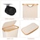 Merkisa Slim Laundry Basket with WheelsNarrow Hampers for LaundryFreestanding Laundry Hamper with LidBamboo HandlesCollapsible Waterproof Tall Cloth Hamper for Dorm Family60L Beige