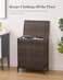 SETVSON Laundry Hamper with Lid 112 L Handwoven Rattan Wicker Laundry Basket 2 Removable Liner Bags Metal Heightened Feet 6 Mesh Bags 2 Section Large Clothes Hamper for Bathroom Bedroom Brown