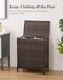 SETVSON Laundry Hamper with Lid 112 L Handwoven Rattan Wicker Laundry Basket 2 Removable Liner Bags Metal Heightened Feet 6 Mesh Bags 2 Section Large Clothes Hamper for Bathroom Bedroom Brown