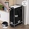 TECHMILLY Slim Rolling Laundry Basket Slim Laundry Hamper with Wheels and Adjustable Long Handles 45L Small Laundry Baskets with Mesh Top for Bedroom Closet and Bathroom Black