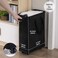 TECHMILLY Slim Rolling Laundry Basket Slim Laundry Hamper with Wheels and Adjustable Long Handles 45L Small Laundry Baskets with Mesh Top for Bedroom Closet and Bathroom Black