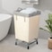 STO STO Laundry Hamper with Wheels 160L Rolling Laundry Sorter Cart with Heavy Duty Steel Frame Large Clothes Hamper with Handles for Bedroom Bathroom Laundry Room Beige and Gray