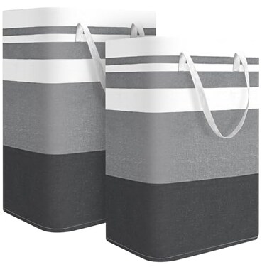 UrbAmerican 2Pack Large Laundry Bag WaterproofCollapsible Tall Clothes Hamper with Extended Handles for Clothes Toys in the Dorm and FamilyNO have Wire frame not stand up