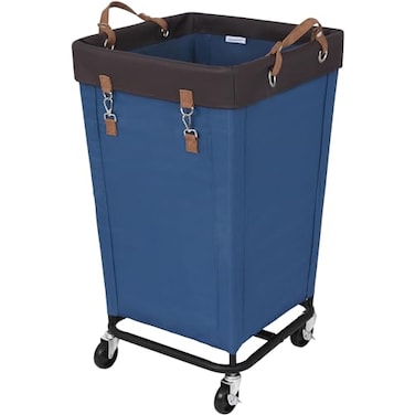 StorageWorks 160L Laundry Basket with Wheels Large Rolling Hampers for Clothing Organizer Dirty Clothes Basket for Hotel Home Closet Dorm Blue