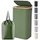 Lifewit 100L Laundry Basket with Lid Clothes Hampers for Laundry with Bamboo Handles and 1 Removable Bag Large Foldable Laundry Hamper for Bedroom Bathroom Dorm Laundry Room Green