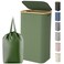 Lifewit 100L Laundry Basket with Lid Clothes Hampers for Laundry with Bamboo Handles and 1 Removable Bag Large Foldable Laundry Hamper for Bedroom Bathroom Dorm Laundry Room Green