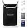 The Fine Living Co XLarge Hanging Laundry Hamper with Over Door Hooks AdhesiveDurable Space Saving Laundry Bag with Zipper and Wide Open TopHanging Dorm Laundry Hamper 20x375x31 BlackXL