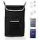 The Fine Living Co XLarge Hanging Laundry Hamper with Over Door Hooks AdhesiveDurable Space Saving Laundry Bag with Zipper and Wide Open TopHanging Dorm Laundry Hamper 20x375x31 BlackXL