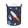 Clastyle 45L Rocket Astronaut Laundry Hamper for Bedroom Waterproof Collapsible Blue Universe Toys Storage Basket with Drawstring 142 177 in