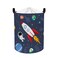 Clastyle 45L Rocket Astronaut Laundry Hamper for Bedroom Waterproof Collapsible Blue Universe Toys Storage Basket with Drawstring 142 177 in
