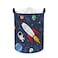 Clastyle 45L Rocket Astronaut Laundry Hamper for Bedroom Waterproof Collapsible Blue Universe Toys Storage Basket with Drawstring 142 177 in