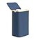 SpaceAid Laundry Hamper with Lid 110L Large Tall Clothes Basket Bin with Bamboo Handles Collapsible Laundry Hamper for Bedroom Bathroom Dorm Laundry Room Blue