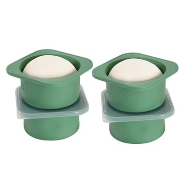 KEVJES Stackable Silicone Artisan Pizza Dough Proofing Proving Trays with Airtight Lids4pack500ml Volume for 250g Dough Ball Green