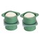 KEVJES Stackable Silicone Artisan Pizza Dough Proofing Proving Trays with Airtight Lids4pack500ml Volume for 250g Dough Ball Green