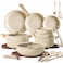CAROTE 25PCS Ceramic Cookware Set Pots and Pans set Non Stick RV Kitchen Cooking Set Removable Handles Oven Safe Induction Cookware Nontoxic Kitchen Cooking Set PFAS and PFOA Free