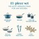 Rachael Ray Cucina Ceramic Nonstick Cookware Pots and Pans Set 13Piece Marine Blue
