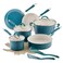 Rachael Ray Cucina Ceramic Nonstick Cookware Pots and Pans Set 13Piece Marine Blue