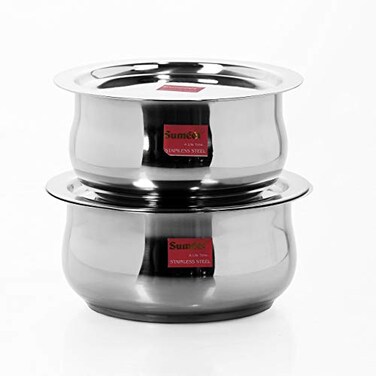 Sumeet Stainless Steel Cookware Set With Lid 11 16 L 2 Piece Steel
