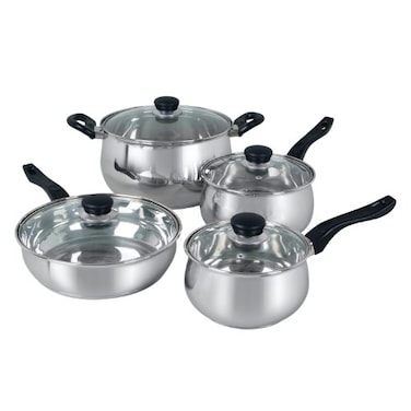 Oster Rametto Stainless Steel Cookware Set 8 Piece Stainless Steel