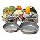 Moss & Moss Stone 6 Pcs Dark Grey Nonstick Cookware Set Pots And Pans Set Non stick With Glass Lid Induction Cookware StayCool Handle PTFEPFOA Kitchen Pots 6Piece with Frying Pans Saucepan