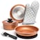 Moss &amp; Moss Stone Copper Pots And Pans Set Nonstick Removable Handle Cookware Stackable Pots And Pans Set Dishwasher safe Induction Pots And Pans Camping Cookware Set Aluminum 7 Pcs