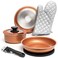 Moss &amp; Moss Stone Copper Pots And Pans Set Nonstick Removable Handle Cookware Stackable Pots And Pans Set Dishwasher safe Induction Pots And Pans Camping Cookware Set Aluminum 7 Pcs