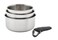 T-Fal Tfal Ingenio Expertise Stainless Steel Cookware Set 4 Piece Induction Oven Safe Stackable Cookware Pots and Pans RV Camping Frying Pans Dishwasher Safe DetachableRemovable Handle Silver