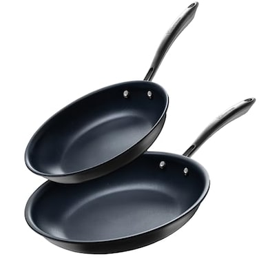 Guy Fieri's Guy Fieris Flavortown Laser Titanium 2 Pcs Fry Pan Set 85 and 10 Nonstick Cookware Set Without PFAS PTFE or PFOA 3x More Durable Dishwasher Safe Oven Safe