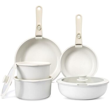 GiPP 11Pcs Pots and Pans Set Non Stick Cookware Sets Nonstick Detachable Handle Induction Kitchen Set Removable Handle RV Cookware set Oven Safe