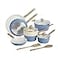 GoodCook 12Piece Healthy Ceramic TitaniumInfused Cookware Set Light Blue Pots Pans Steamer Spoon Turner Induction Cookware Kitchen Pots Pans Set Nonstick Cooking Pan Set