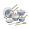 GoodCook 12Piece Healthy Ceramic TitaniumInfused Cookware Set Light Blue Pots Pans Steamer Spoon Turner Induction Cookware Kitchen Pots Pans Set Nonstick Cooking Pan Set