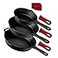 Cuisinel Cast Iron Skillets Set 3Piece 6 8 10Inch Chef Frying Pans PreSeasoned Cookware 3 Silicone Handle Cover Grips Use IndoorOutdoor Grill Stove BBQ Fire Oven