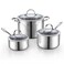 Cooks Standard Multiply Clad Stainless Steel Cookware Set Includes Saucepans and Stockpot with Lids Cool Grip Handles Induction Compatible Dishwasher and Oven Safe 6Piece