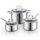 Cooks Standard Multiply Clad Stainless Steel Cookware Set Includes Saucepans and Stockpot with Lids Cool Grip Handles Induction Compatible Dishwasher and Oven Safe 6Piece