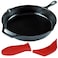 Crucible Cookware 12Inch Cast Iron Skillet Set PreSeasoned Including Large Assist Silicone Hot Handle Holders Indoor Outdoor Use