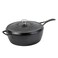 Lodge Blacklock 4 Quart Deep Skillet with Lid Durable Lightweight Cast Iron Cookware Nonstick Cast Iron Skillet