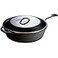 Lodge Cast Iron Covered Deep Skillet PreSeasoned Deep Cast Iron Skillet with Lid HeavyDuty Family Size Frying Pan for Braising Sauting Grilling Everyday Cooking 5 Quart