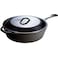 Lodge Cast Iron Covered Deep Skillet PreSeasoned Deep Cast Iron Skillet with Lid HeavyDuty Family Size Frying Pan for Braising Sauting Grilling Everyday Cooking 5 Quart