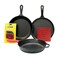 Lodge Cast Iron Set 7Piece Set PreSeasoned Kitchen Essentials Set Skillet Griddle Dutch Oven Included PFASFree NonToxic Cookware