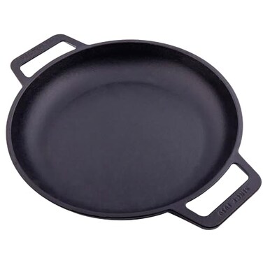 Victoria Cast Iron Round Skillet with Double Loop Handles Made in Colombia 10 Inches