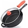 NutriChef 12Inch Cast Iron Skillet wLid PreSeasoned Oven Safe Nonstick CoolTouch Silicone Handle For All Cooktops NCCI12