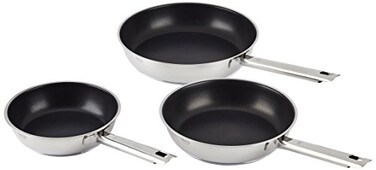 RÃ¶sle Rsle Set of Frying Pans Set of 3 202428 cm Diameter with NonStick Coating 3 Diameter Stainless Steel 24 cm 3 Units