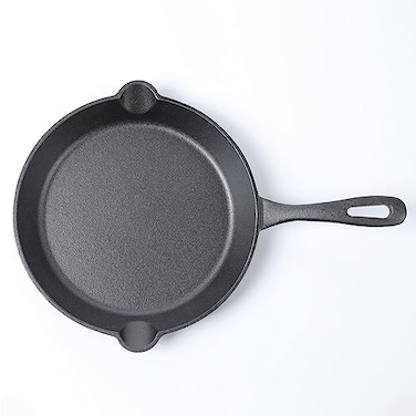 HAWOK Cast Iron Skillet Round Fry Pan Dia10 inch Preseasoned