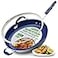NutriChef 14 Fry Pan With Lid Extra Large Skillet Nonstick Frying Pan with Silicone Handle Ceramic Coating Blue Silicone Handle StainResistant And Easy To Clean Professional Home Cookware