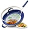 NutriChef 14 Fry Pan With Lid Extra Large Skillet Nonstick Frying Pan with Silicone Handle Ceramic Coating Blue Silicone Handle StainResistant And Easy To Clean Professional Home Cookware
