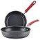 Rachael Ray Create Delicious Deep Hard Anodized Nonstick Frying Pan Set Skillet Set 95 Inch and 1175 Inch Gray