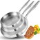 LOLYKITCH 81012 Inch TriPly Stainless Steel Frying Pan Set Professional Skillet Fast Even Heating Induction Oven Safe Cookware for Modern Home Kitchens Detachable Handle
