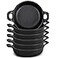 Ziliny Mini Cast Iron Skillets 5 x 5 x 13 Inch Cast Iron Pan Small Ramekin Set Black Casserole Dish Cookware Oven Safe Mini Skillets for Kitchen Indoor Outdoor Picnic 6 Pack
