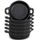 Ziliny Mini Cast Iron Skillets 5 x 5 x 13 Inch Cast Iron Pan Small Ramekin Set Black Casserole Dish Cookware Oven Safe Mini Skillets for Kitchen Indoor Outdoor Picnic 6 Pack