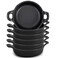 Ziliny Mini Cast Iron Skillets 5 x 5 x 13 Inch Cast Iron Pan Small Ramekin Set Black Casserole Dish Cookware Oven Safe Mini Skillets for Kitchen Indoor Outdoor Picnic 6 Pack